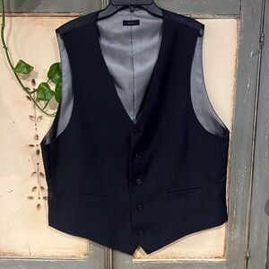 J. Ferrar Navy Pinstripes Vest